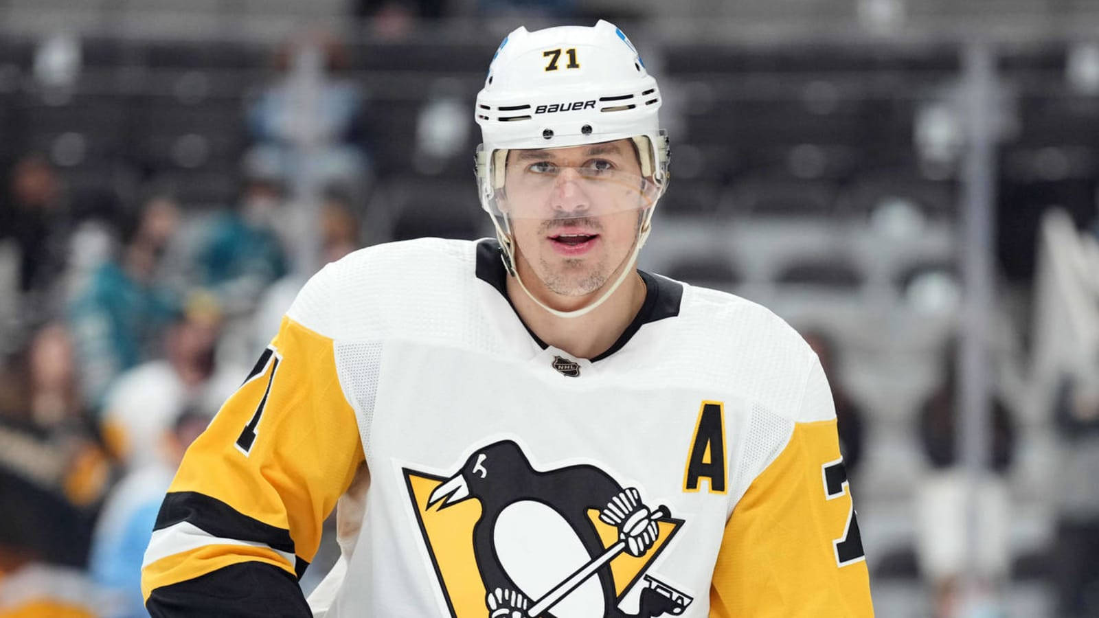 Evgeni Malkin Pittsburgh Penguin Candid Headshot Background