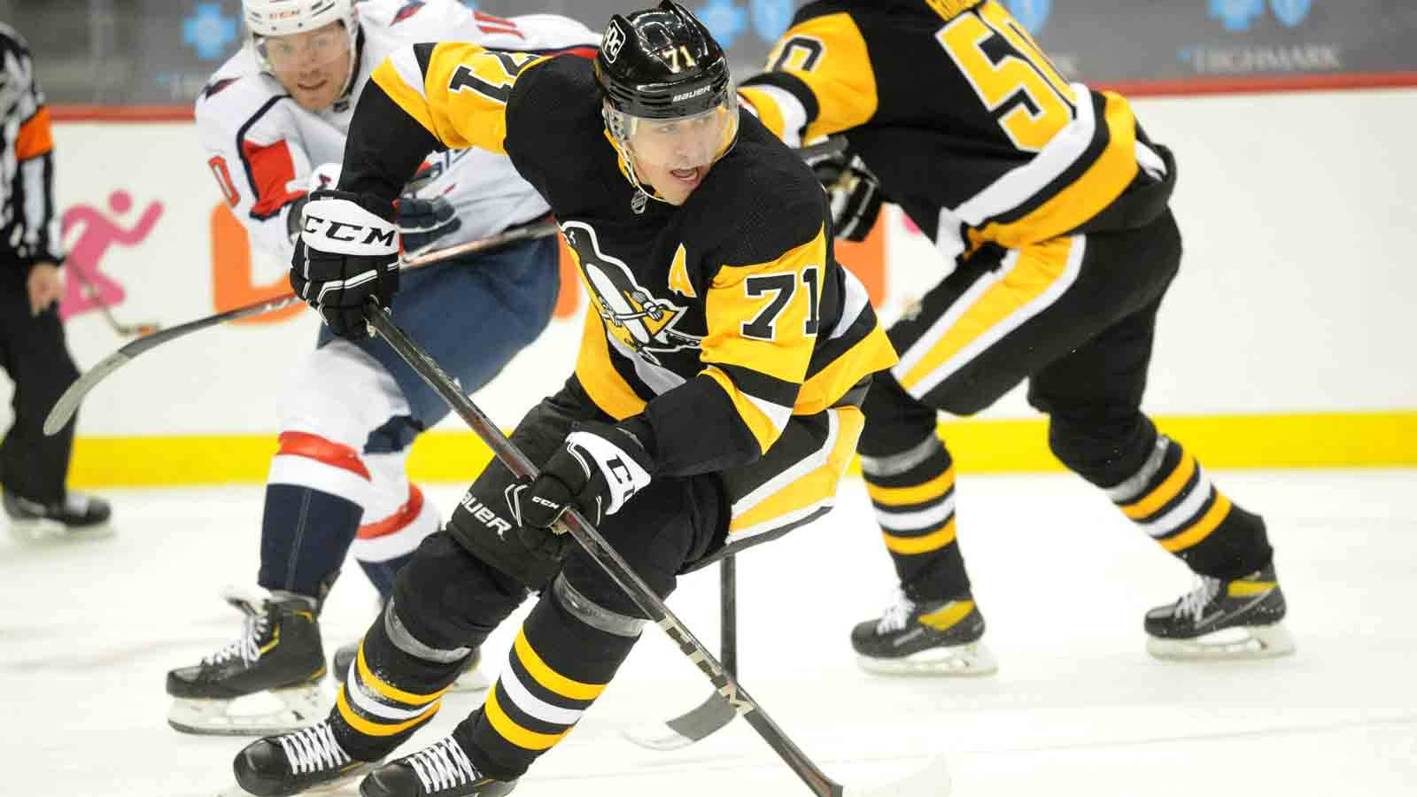 Evgeni Malkin Pittsburgh Penguins Stealing Puck Background