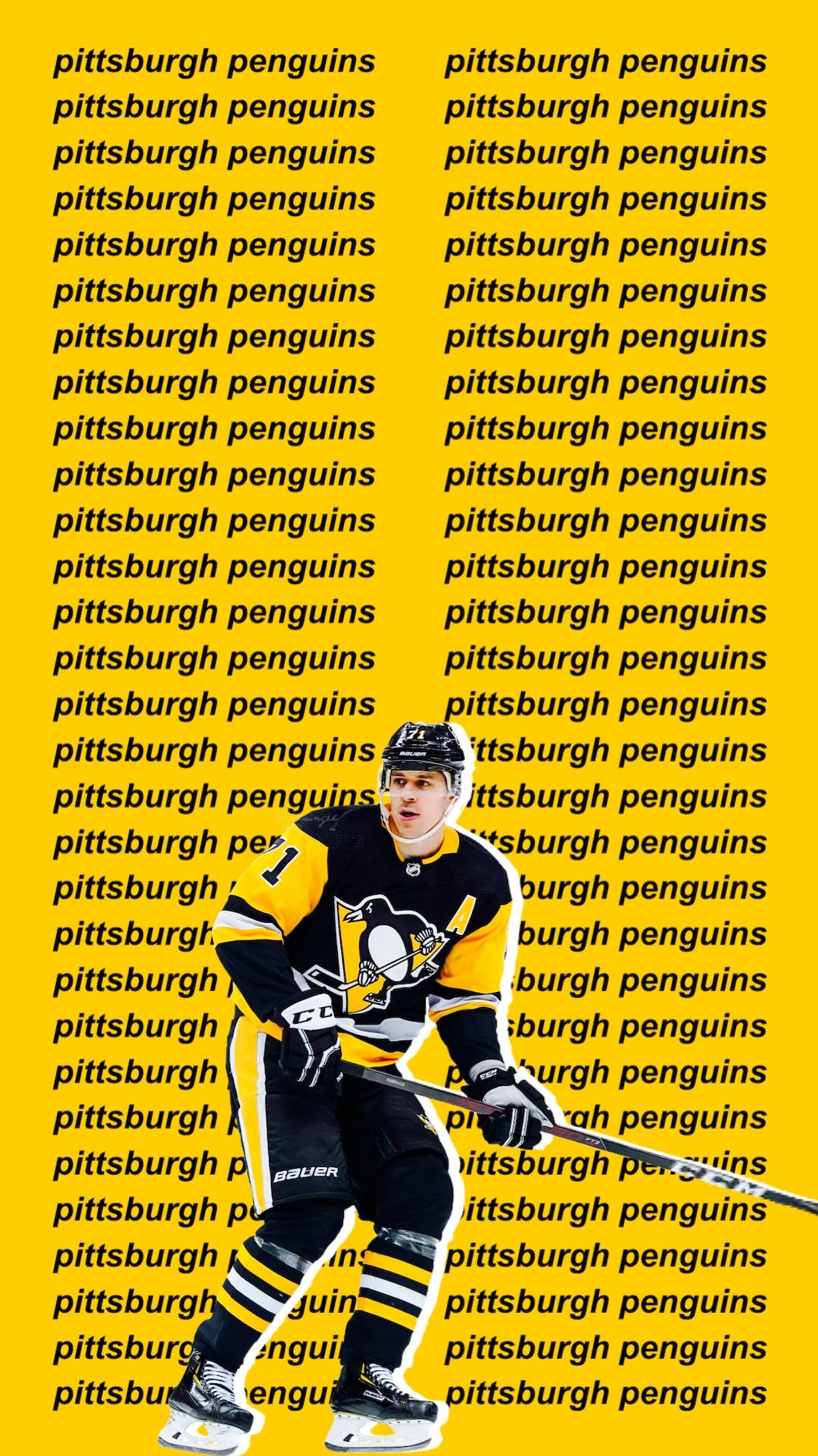 Evgeni Malkin Pittsburgh Penguins Text Loop Background