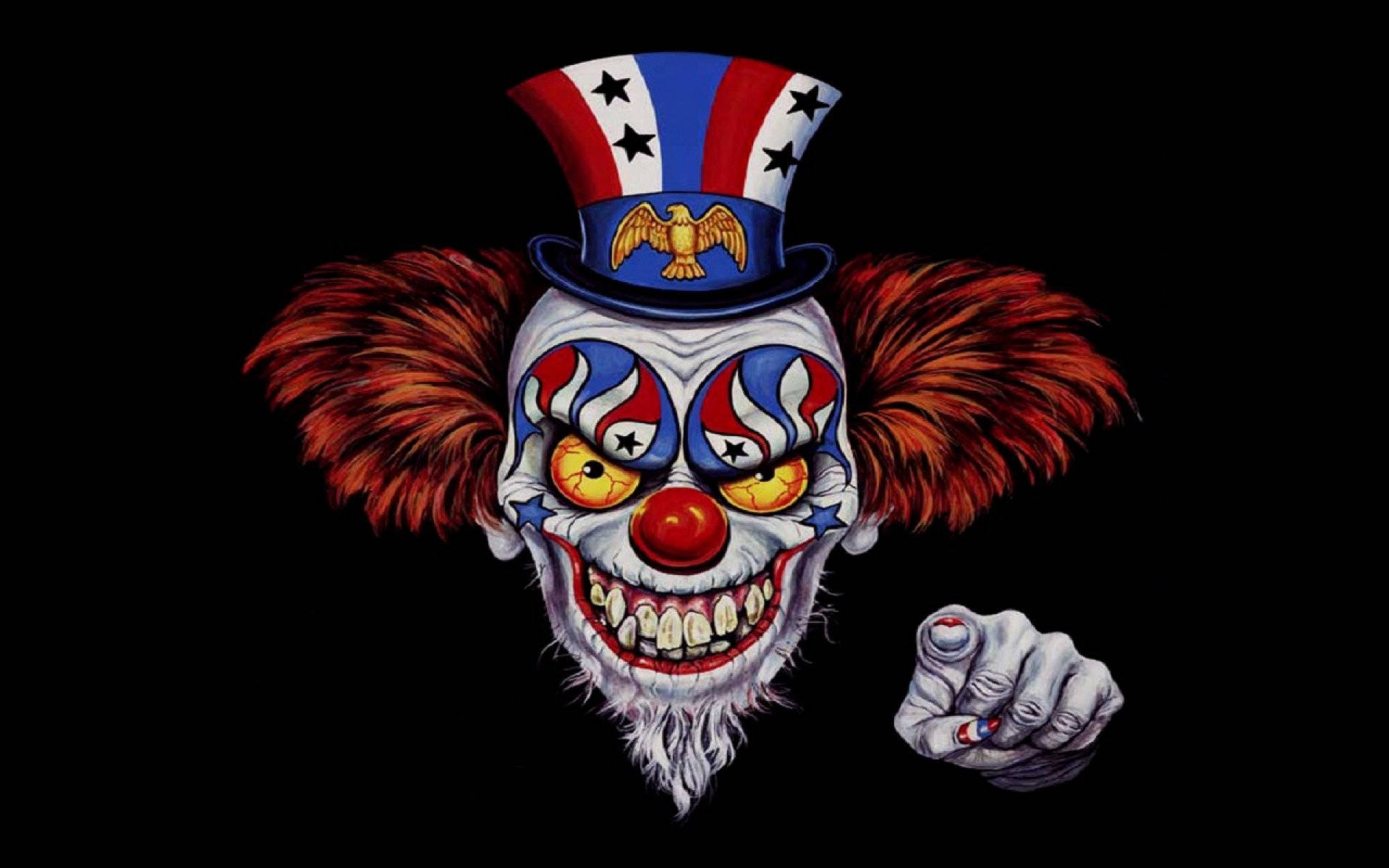 Evil Clown Patriotic Themes Background