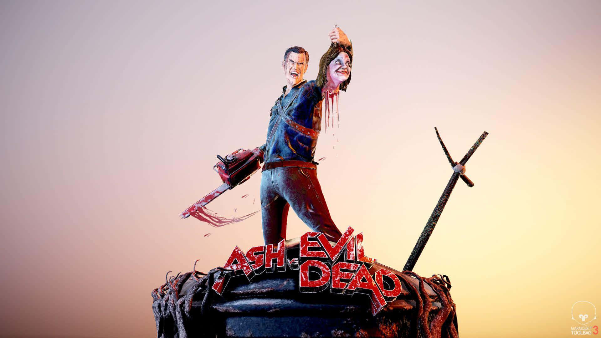 Evil Dead Head Chopped Sculpture Background