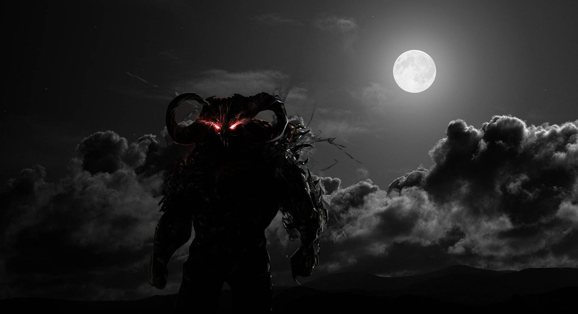 Evil Demon Dark Clouds Background