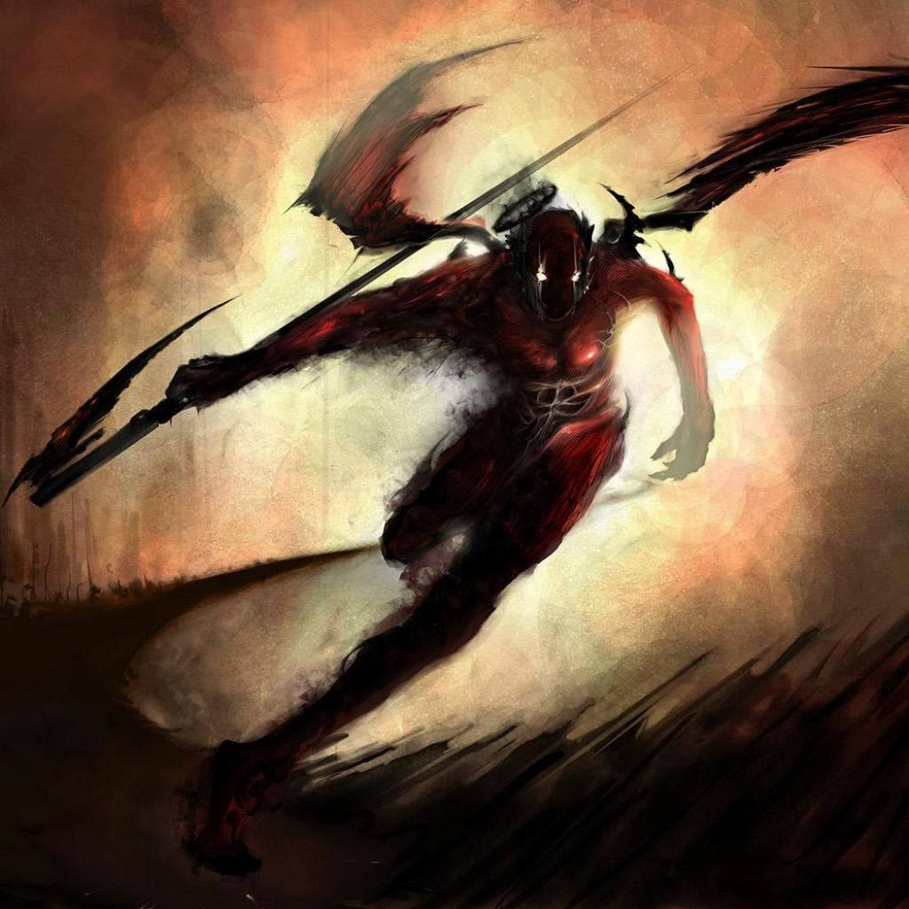 Evil Demon Long Scythe Background