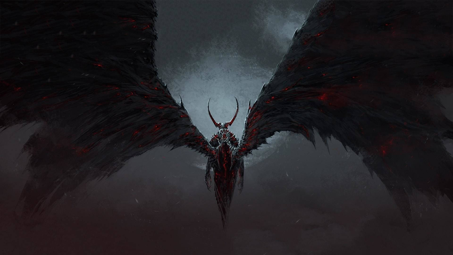 Evil Demon Long Wings Background