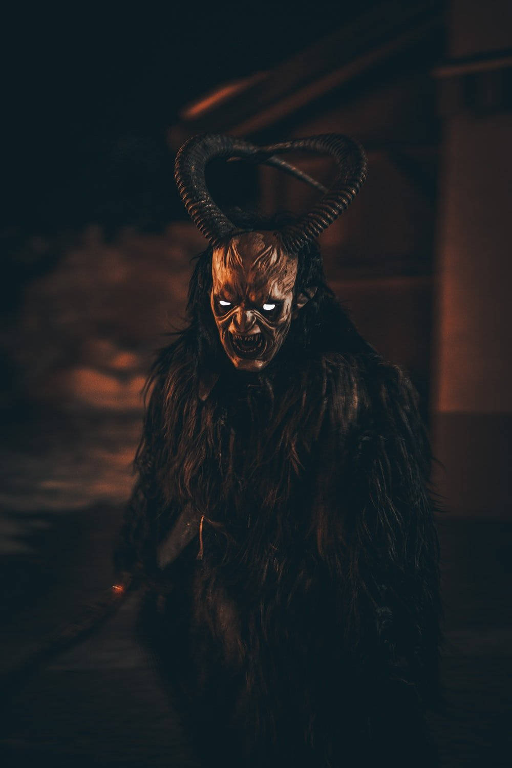 Evil Demon With Horns Background