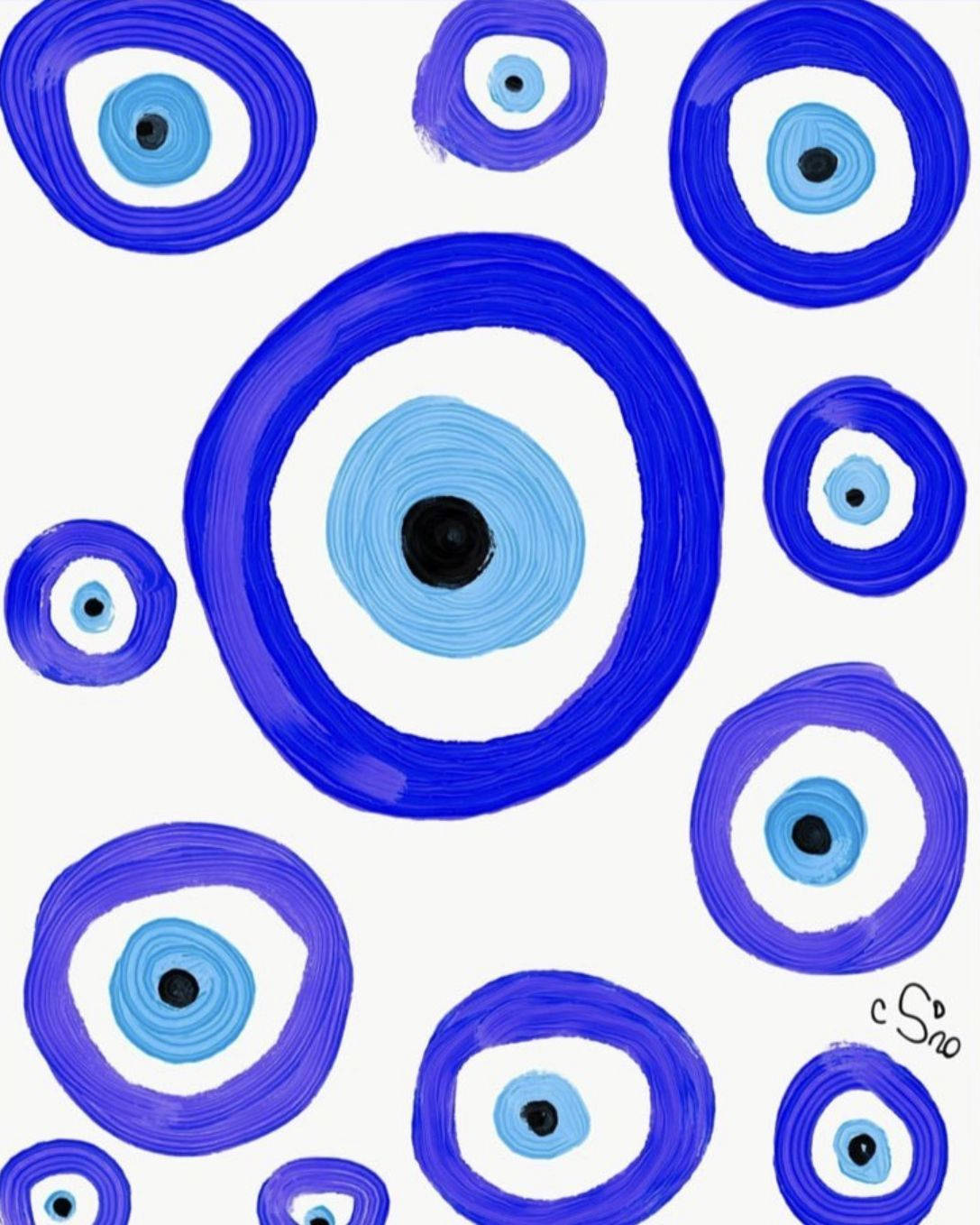 Evil Eye Paint Pattern Background