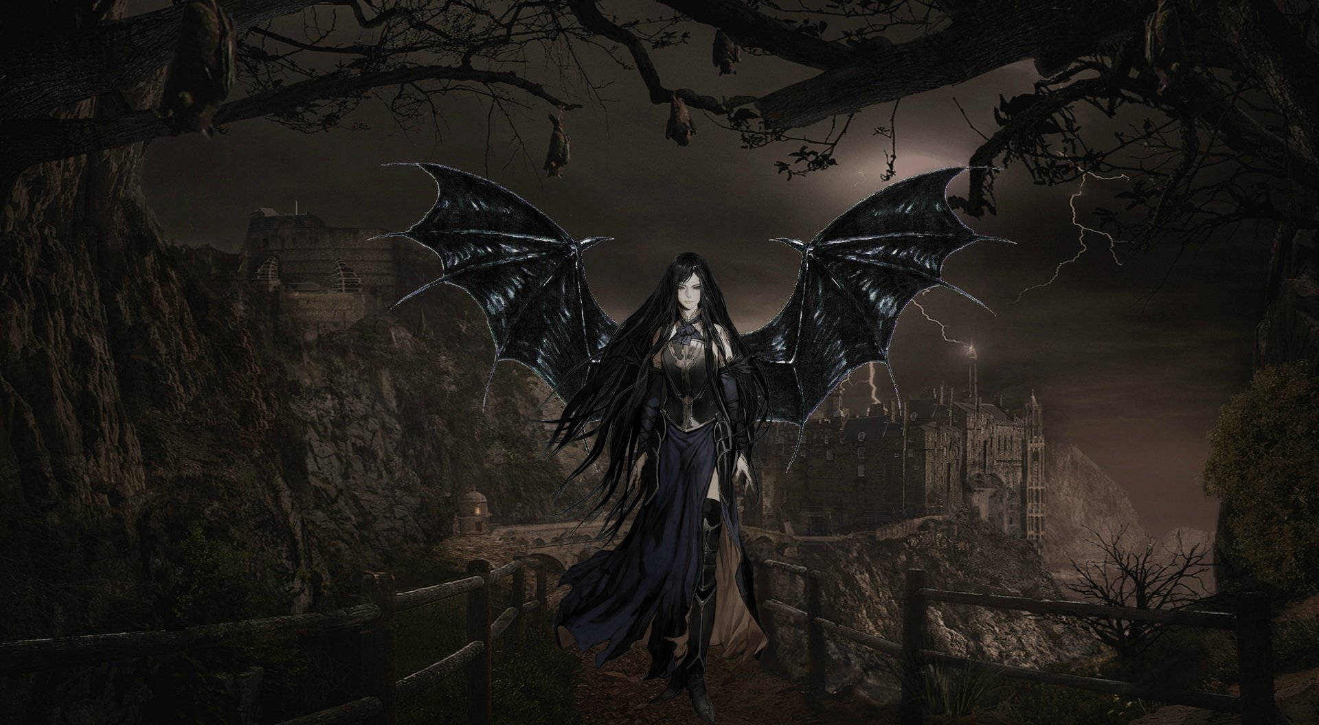 Evil Female Demon Castle Background