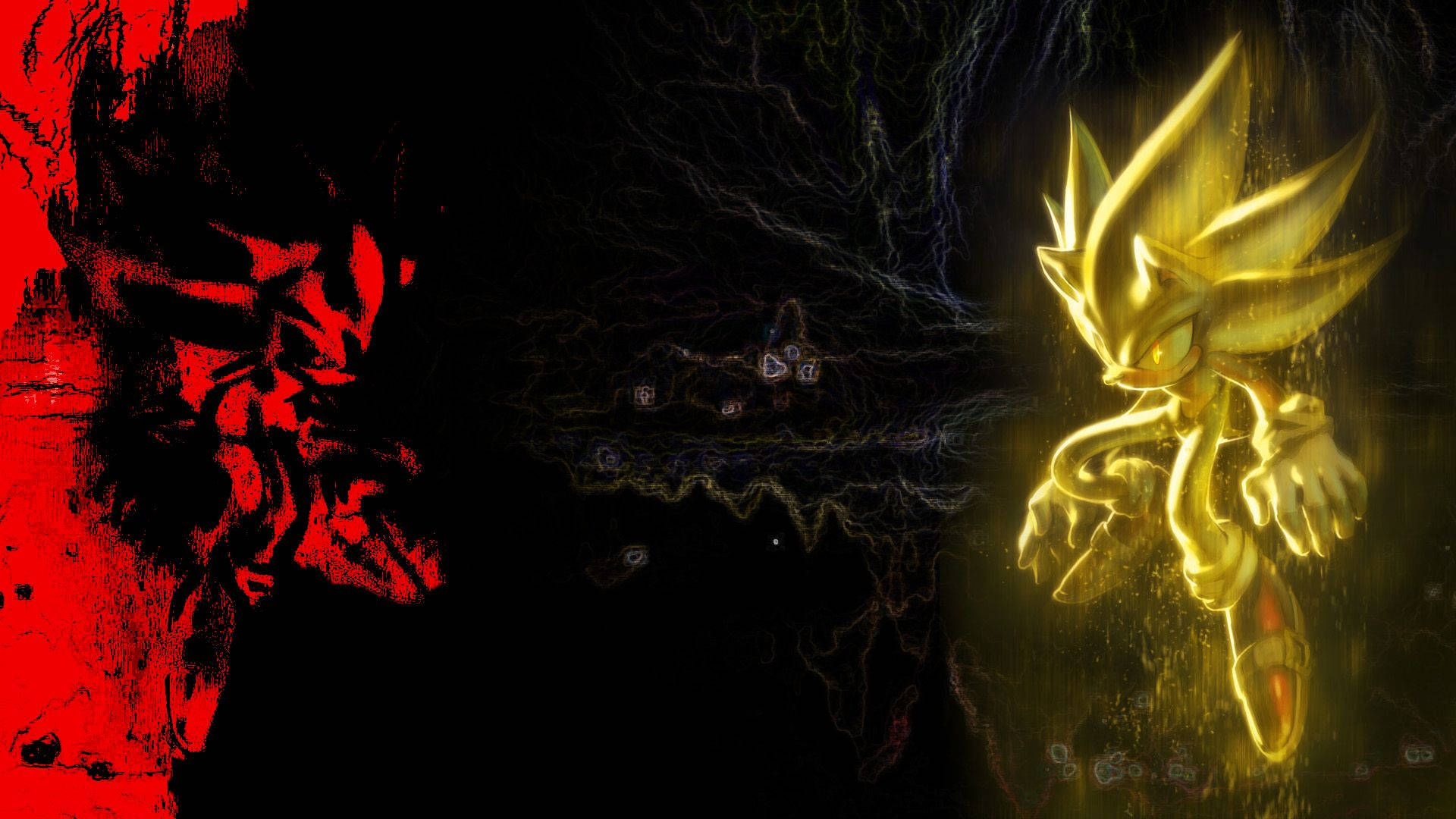 Evil Glowing Yellow Shadow Background