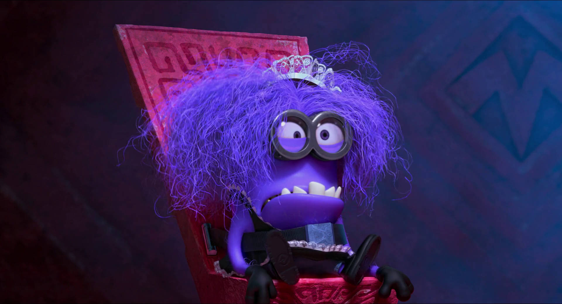 Evil Minion With A Crown Background