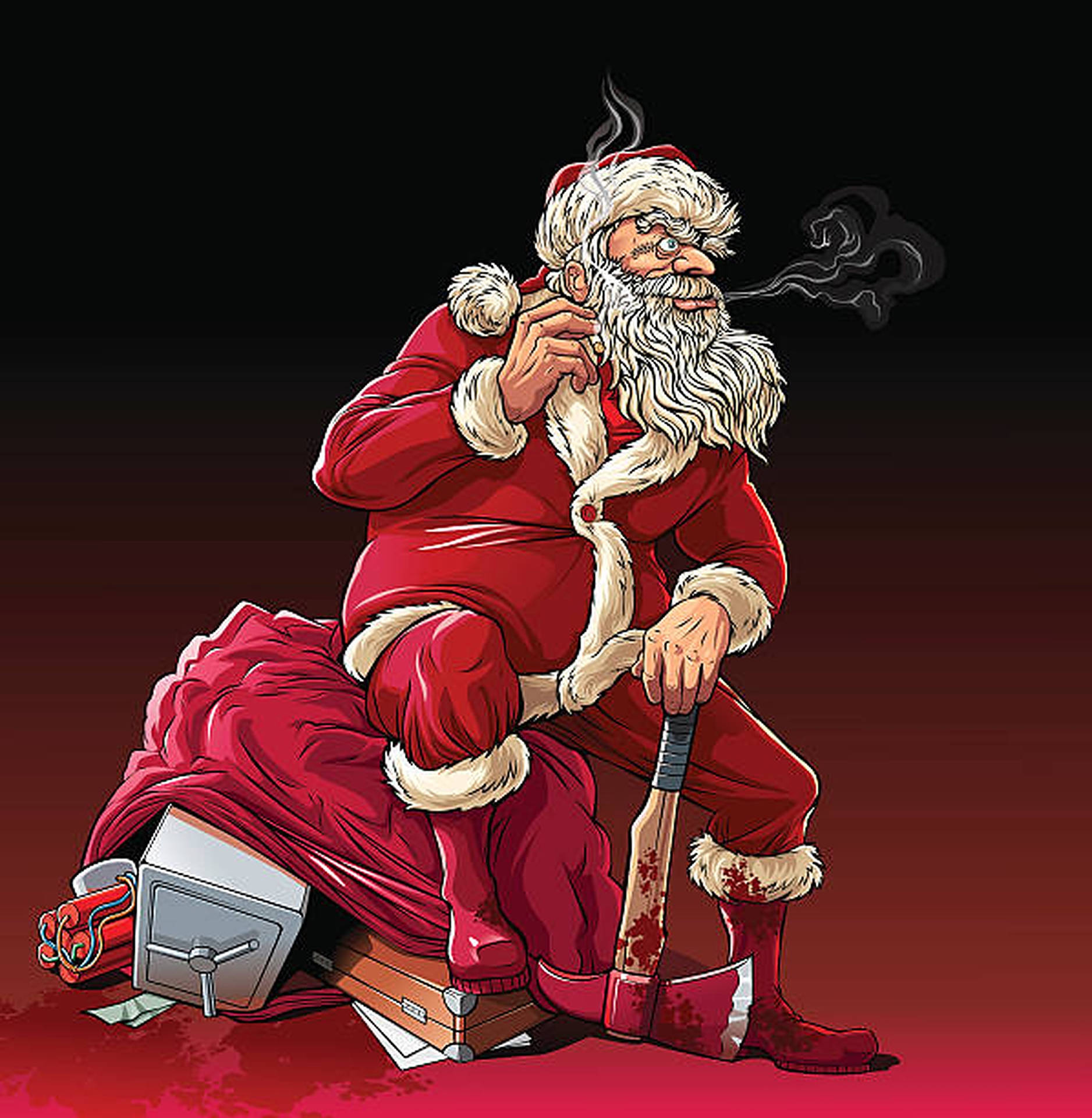 Evil Santa Heist Sack Background