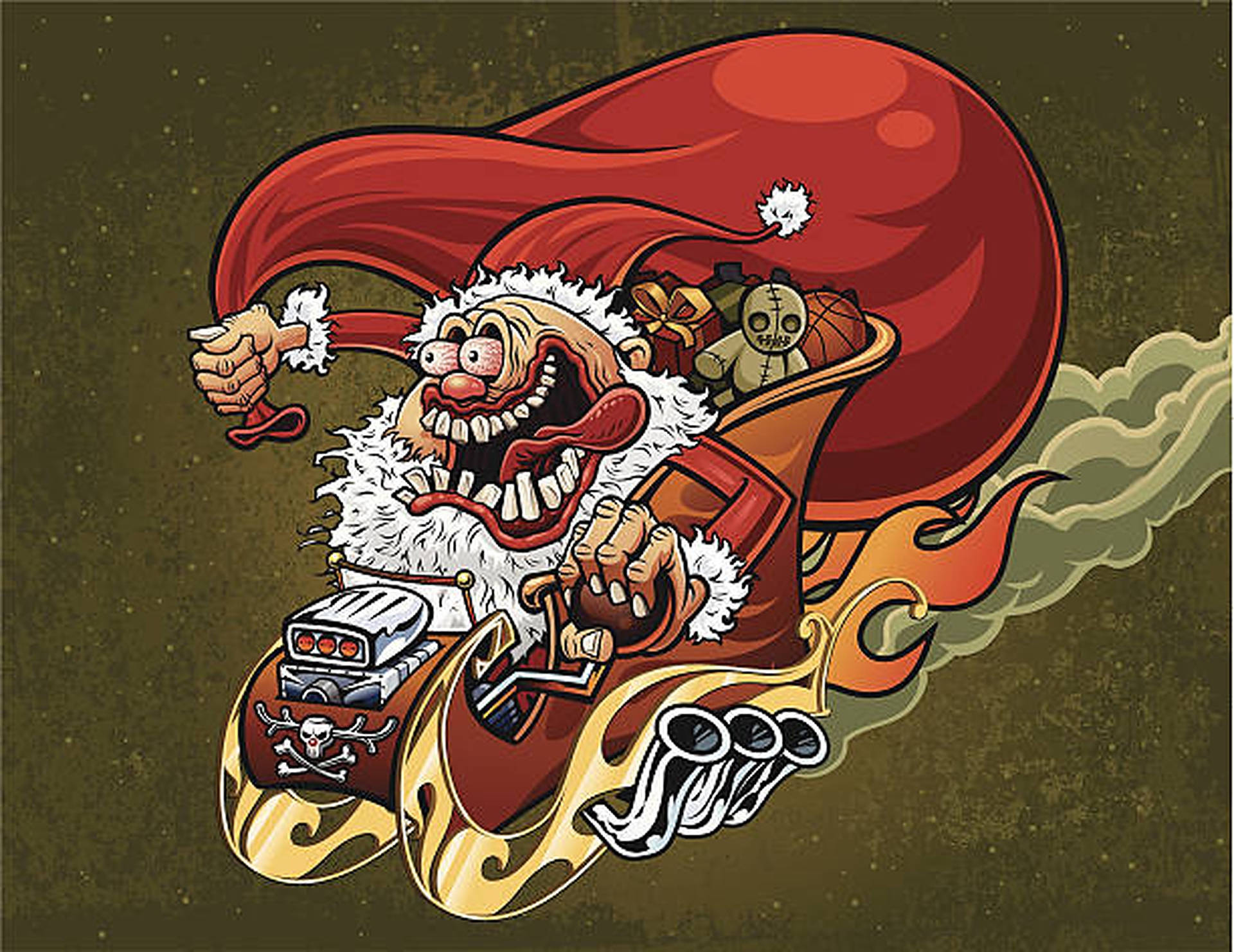 Evil Santa Hot Wheel Sleigh Background