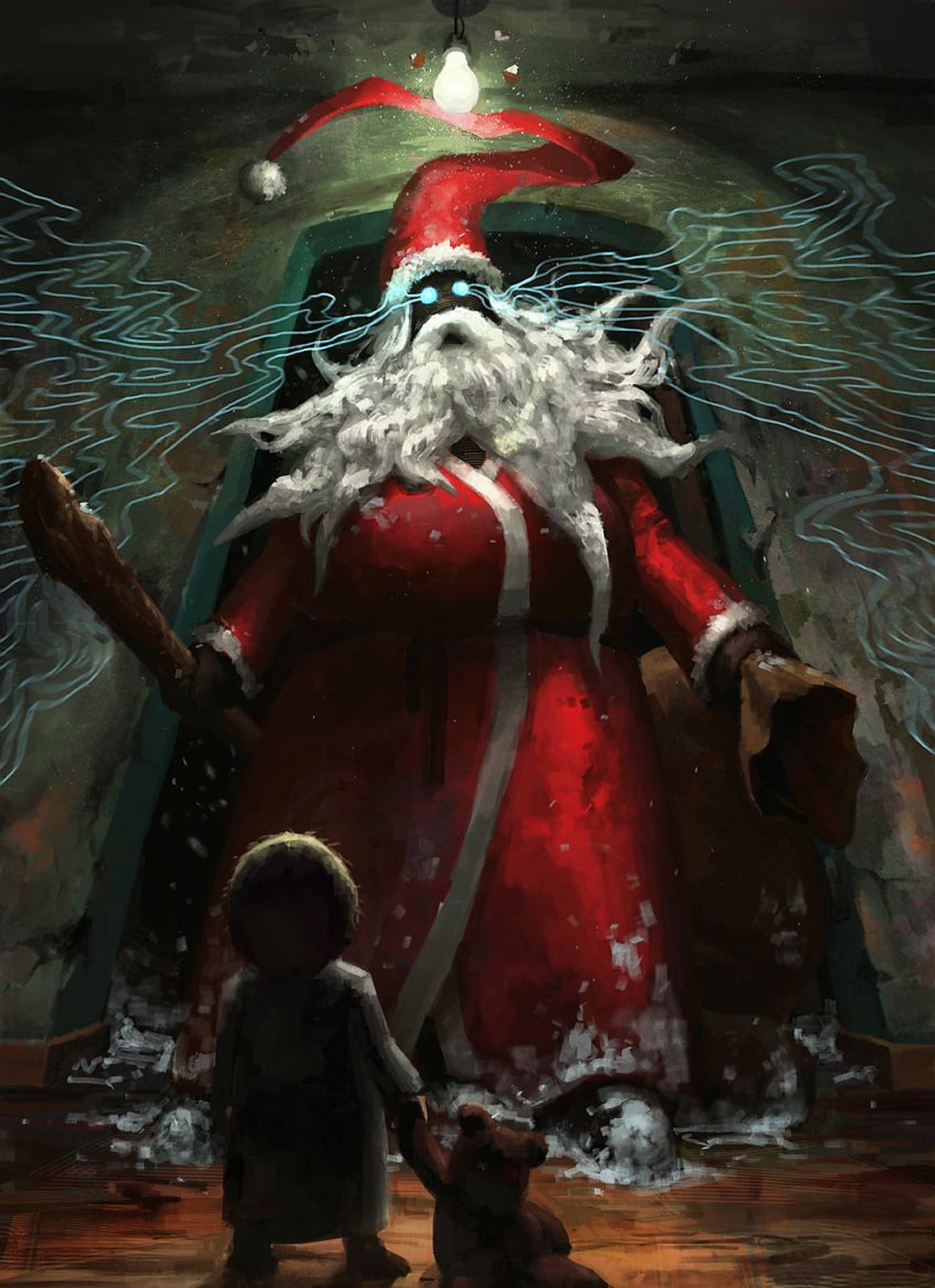 Evil Santa Hypnotizing Child