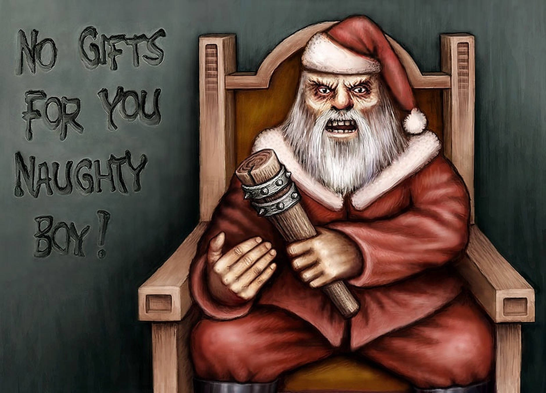 Evil Santa No Gifts Background