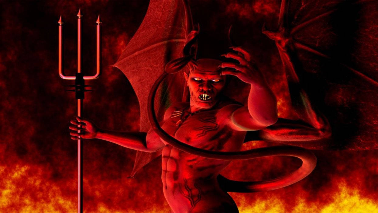 Evil Satan Flaming Hell Background