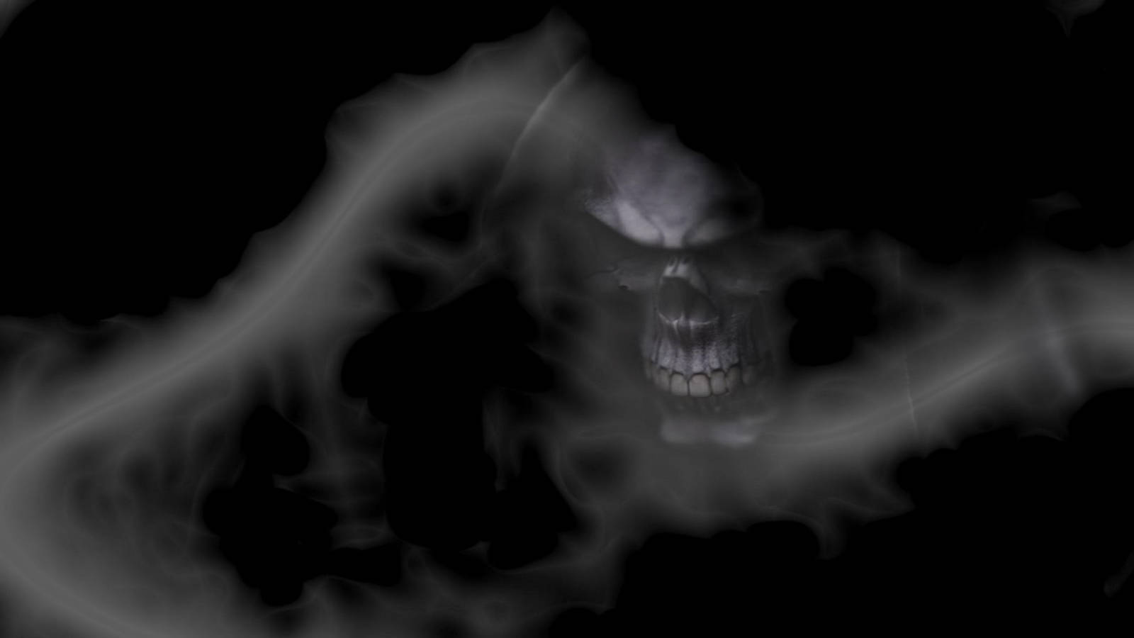 Evil Skull Figure Smoke Background