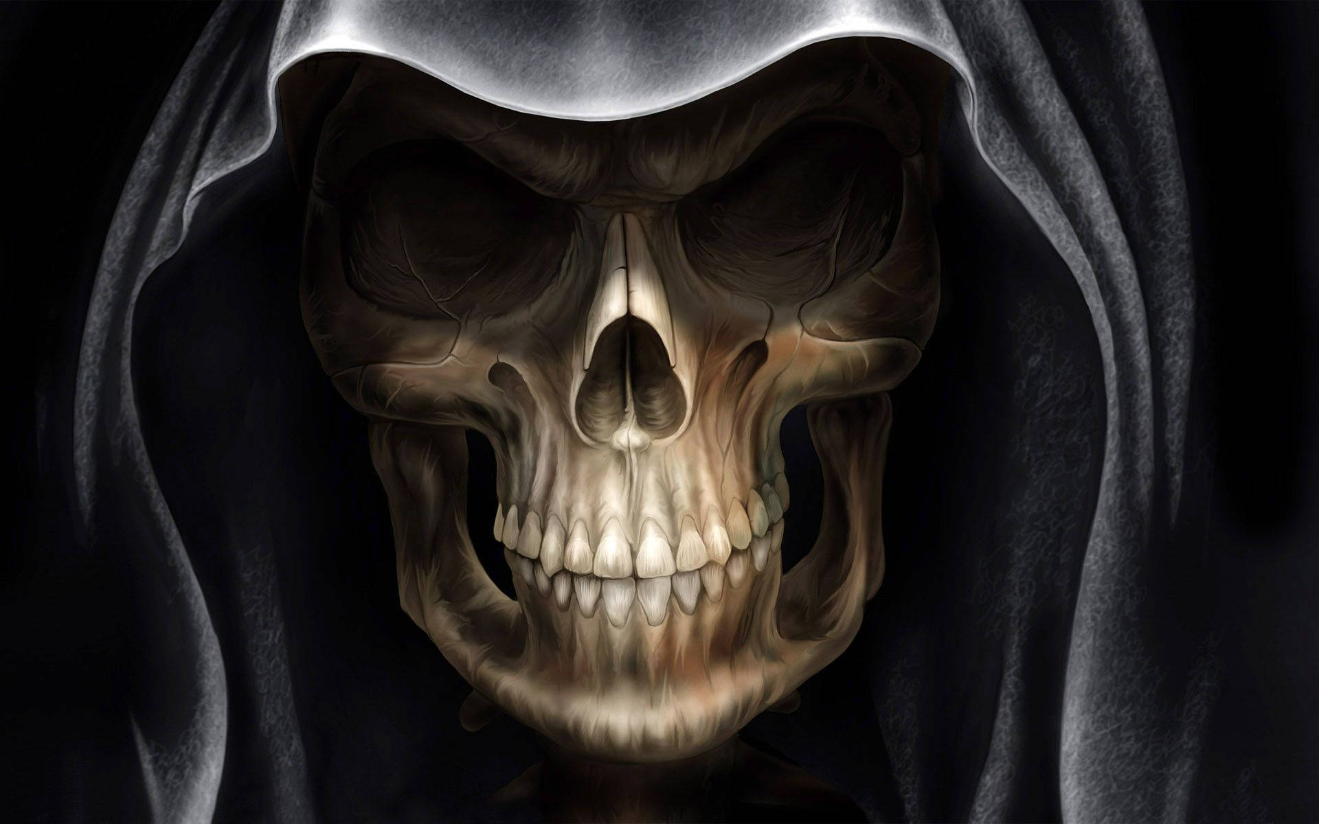 Evil Skull Wearing Cloak Background