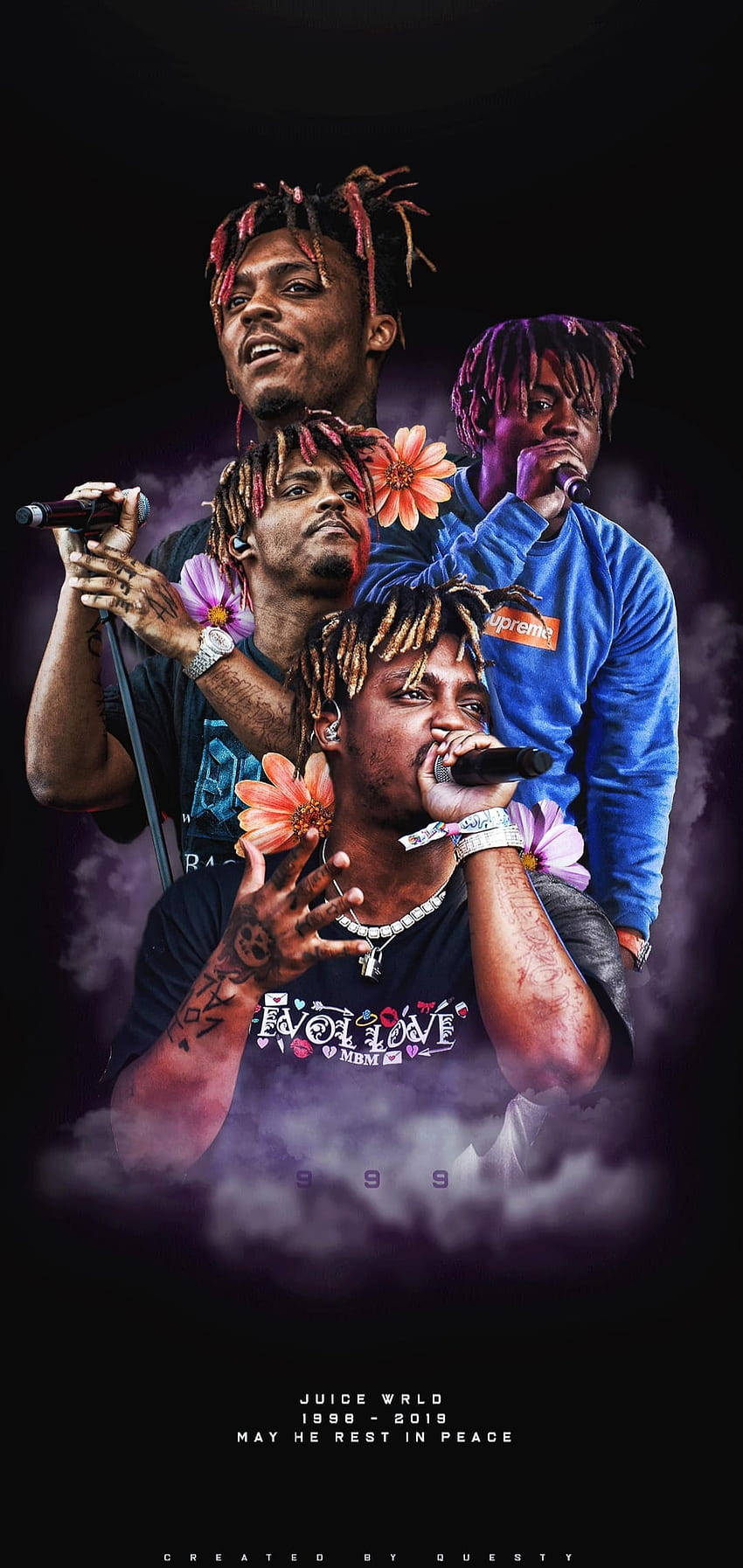 Evocative Artistic Representation Of Juice Wrld With Phone Background