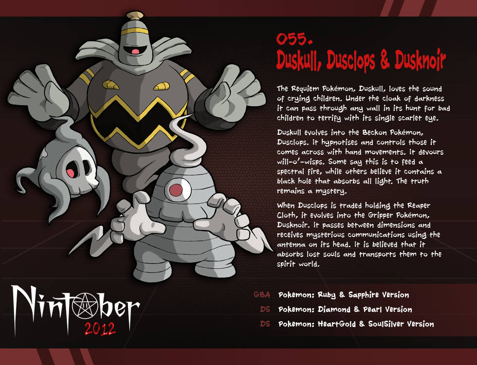 Evolution Stages Of Duskull: Dusclops And Dusknoir In An Intimidating Pose Background