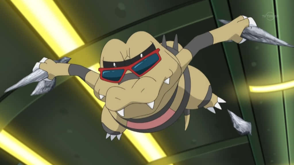 Evolved Sandile Attacking With Stone Edge Background