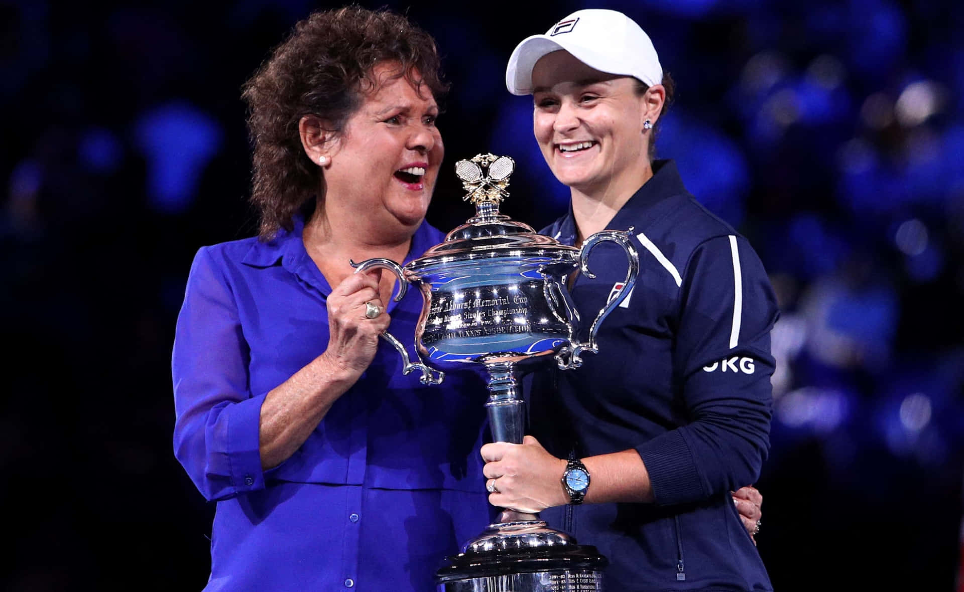 Evonne Goolagong Cawley And Ashleigh Barty Trophy Background