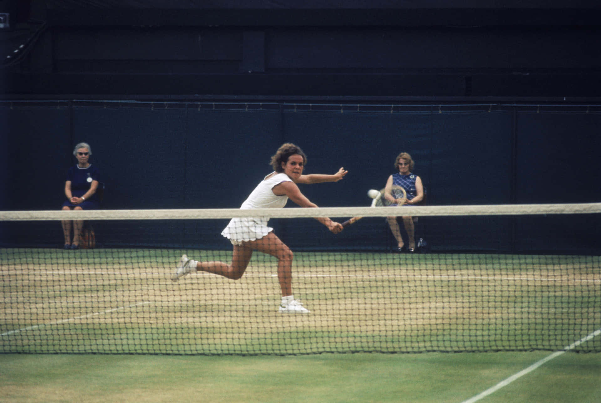 Evonne Goolagong Cawley Backhand Tennis Shot Background