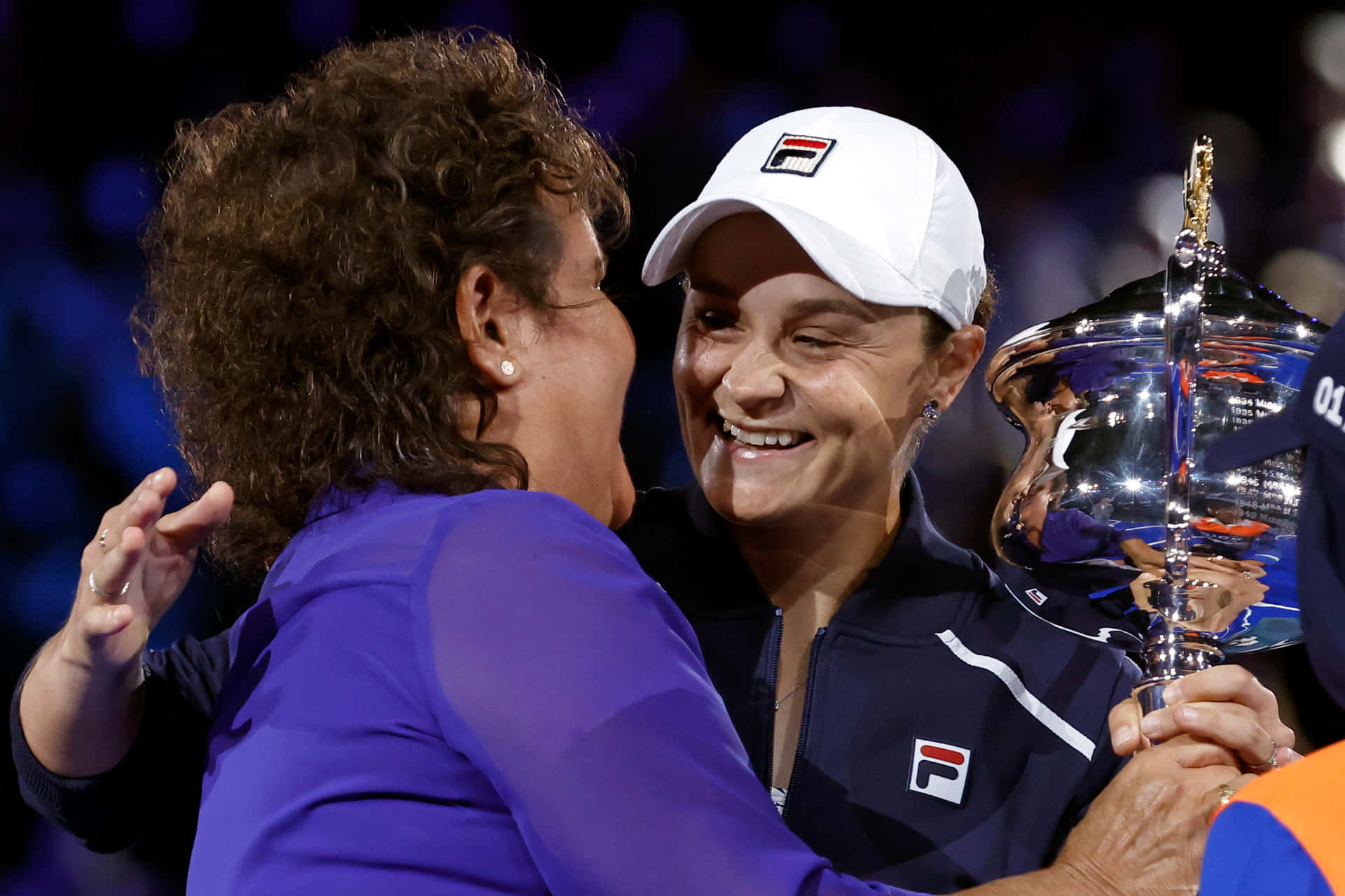 Evonne Goolagong Cawley Congratulating Ashleigh Barty Background