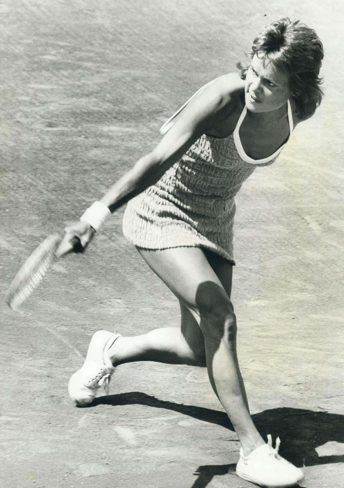 Evonne Goolagong Cawley In Action Background