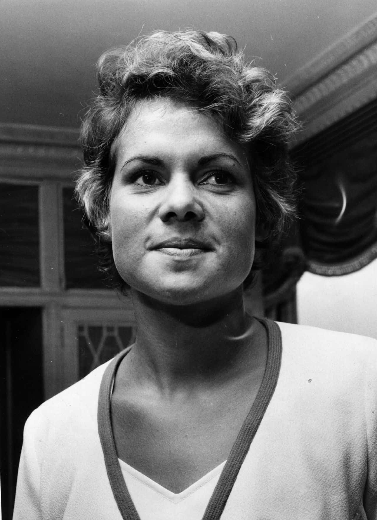 Evonne Goolagong Cawley On Greyscale Background