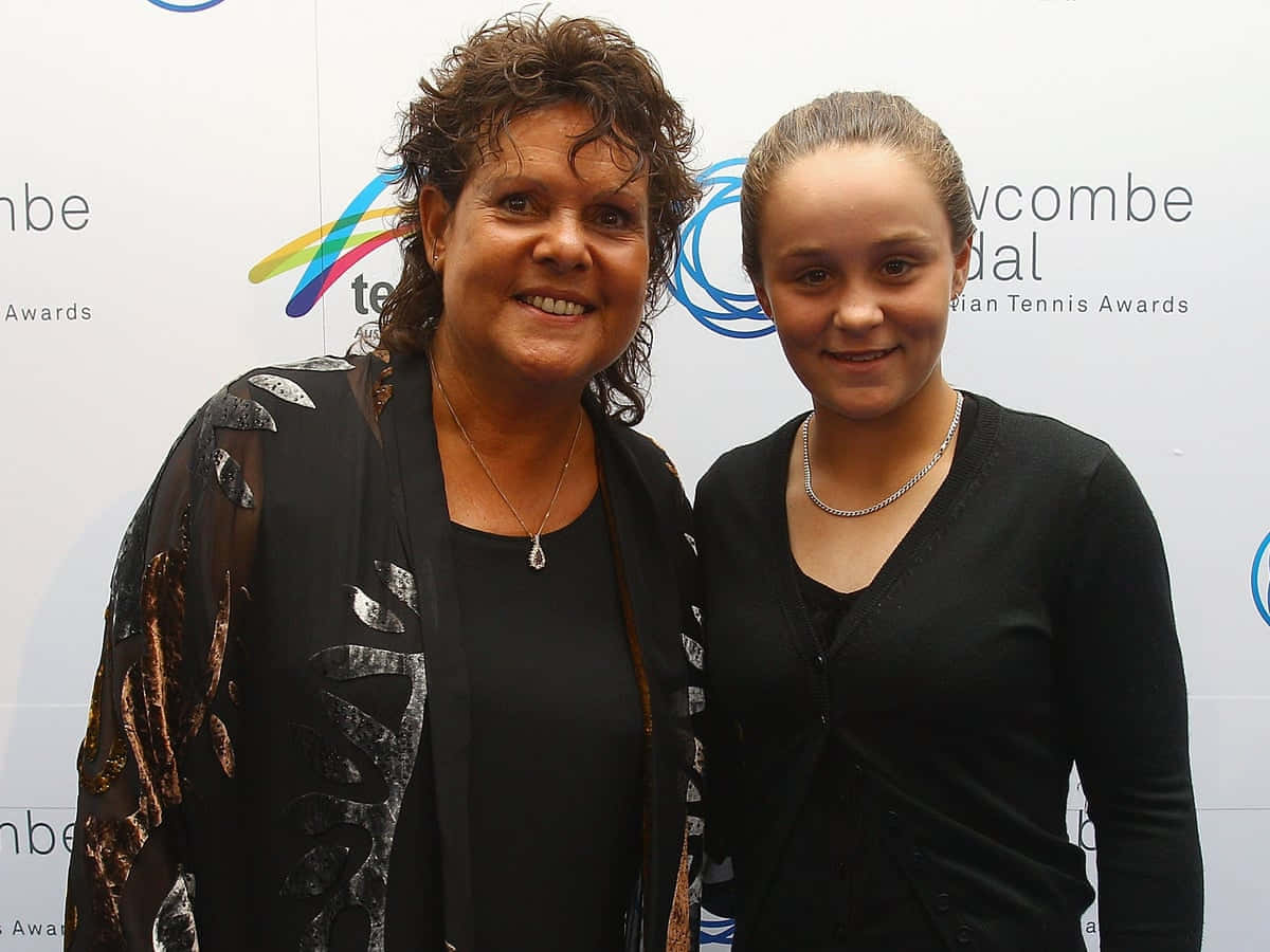 Evonne Goolagong Cawley With Ashleigh Barty Background