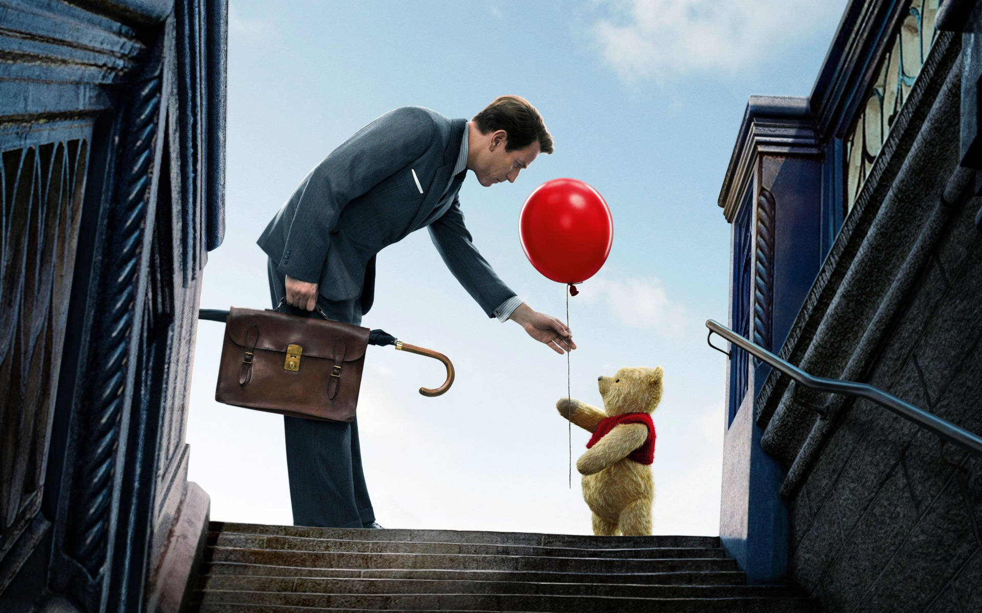 Ewan Mcgregor Christopher Robin Balloon Bear Background