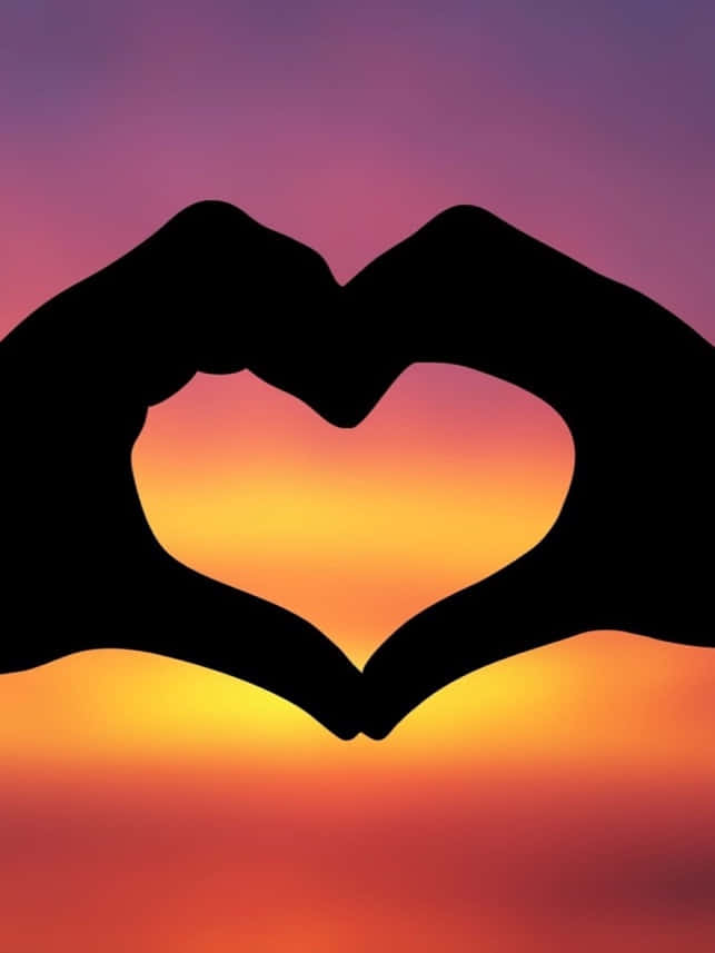 Exact Heart Shape With Hands Background