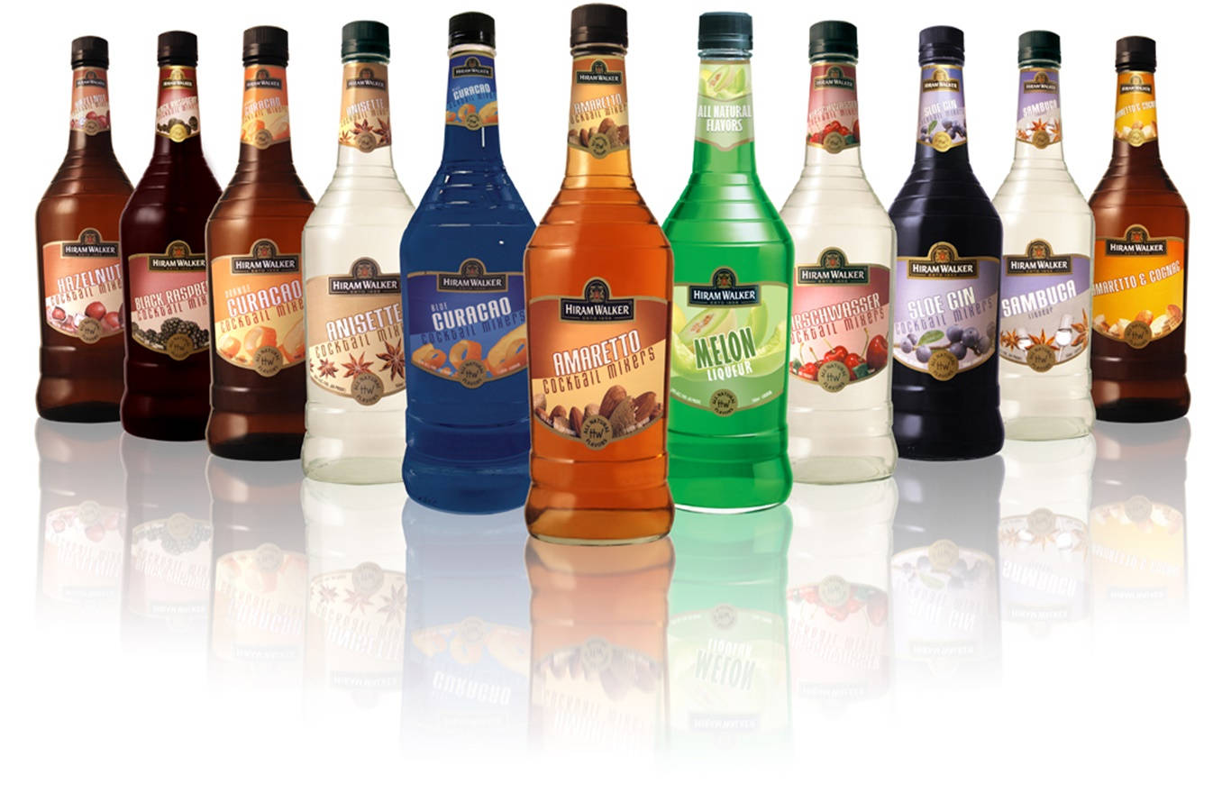 Exceptional Collection Of Hiram Walker Cocktail Mixers Background