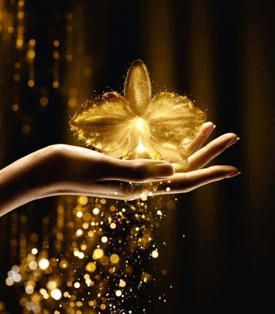 Exceptional Golden Flower Background