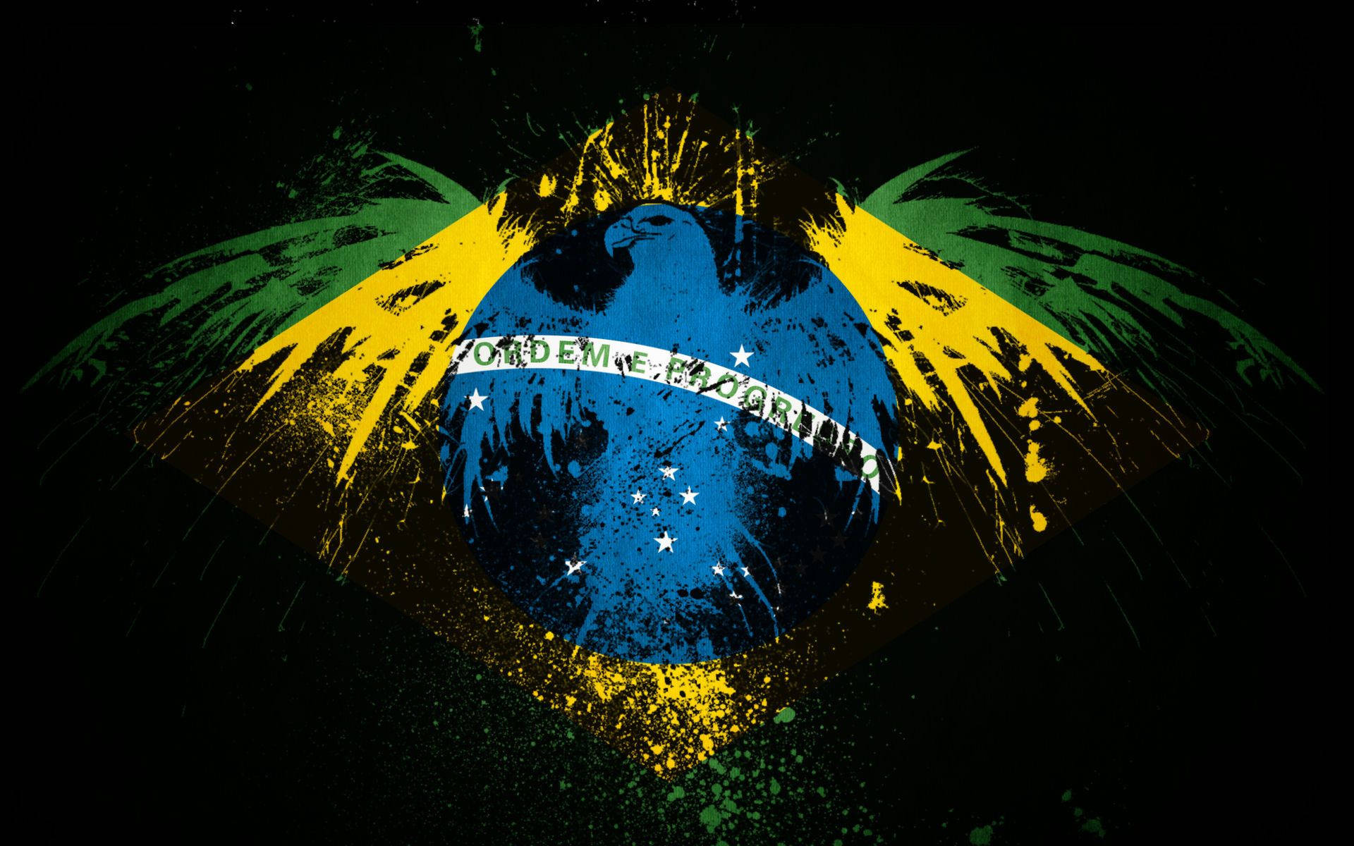 Exceptional Painted Brazil Flag Background