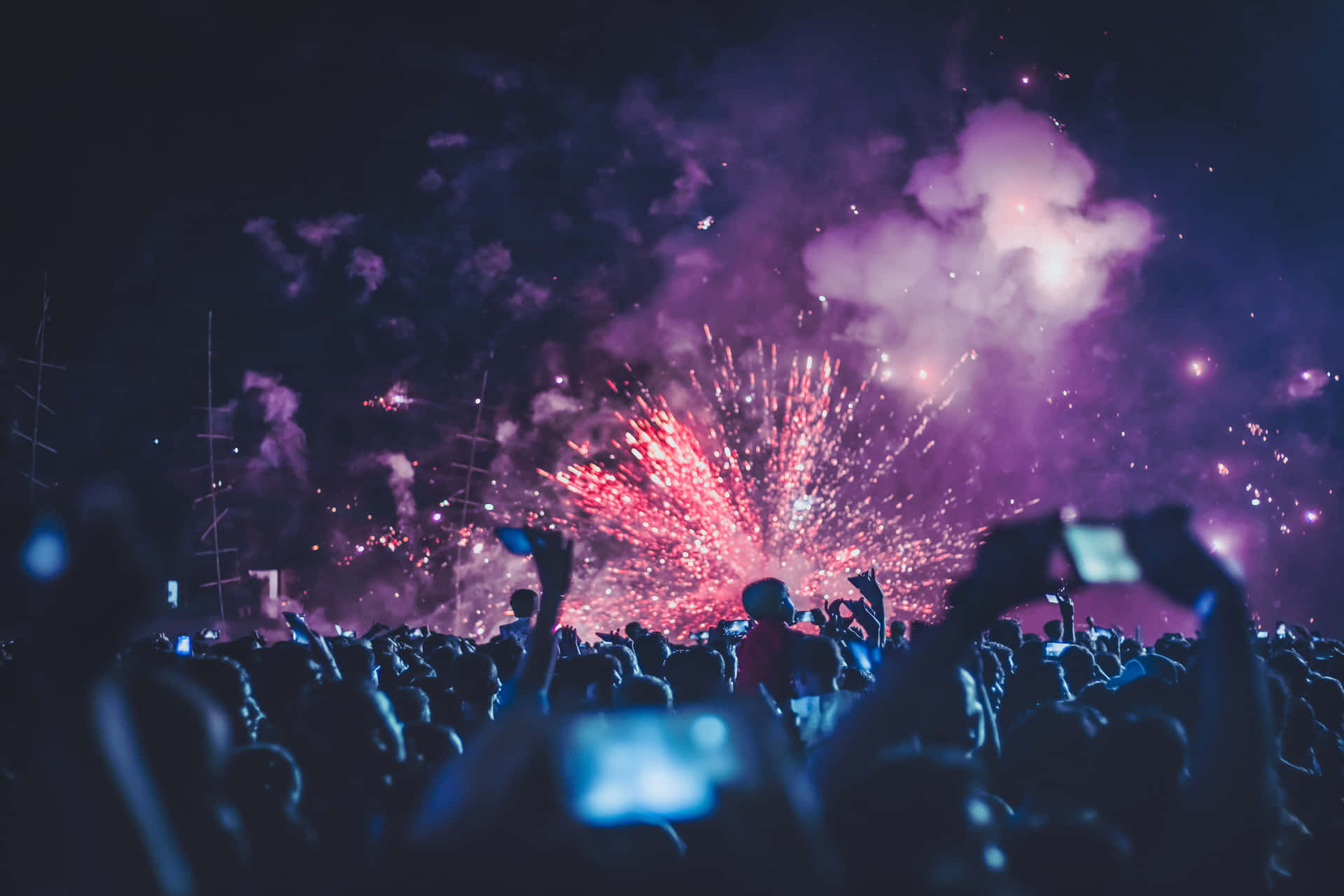 Excited Crowd Enjoying A Music Festival