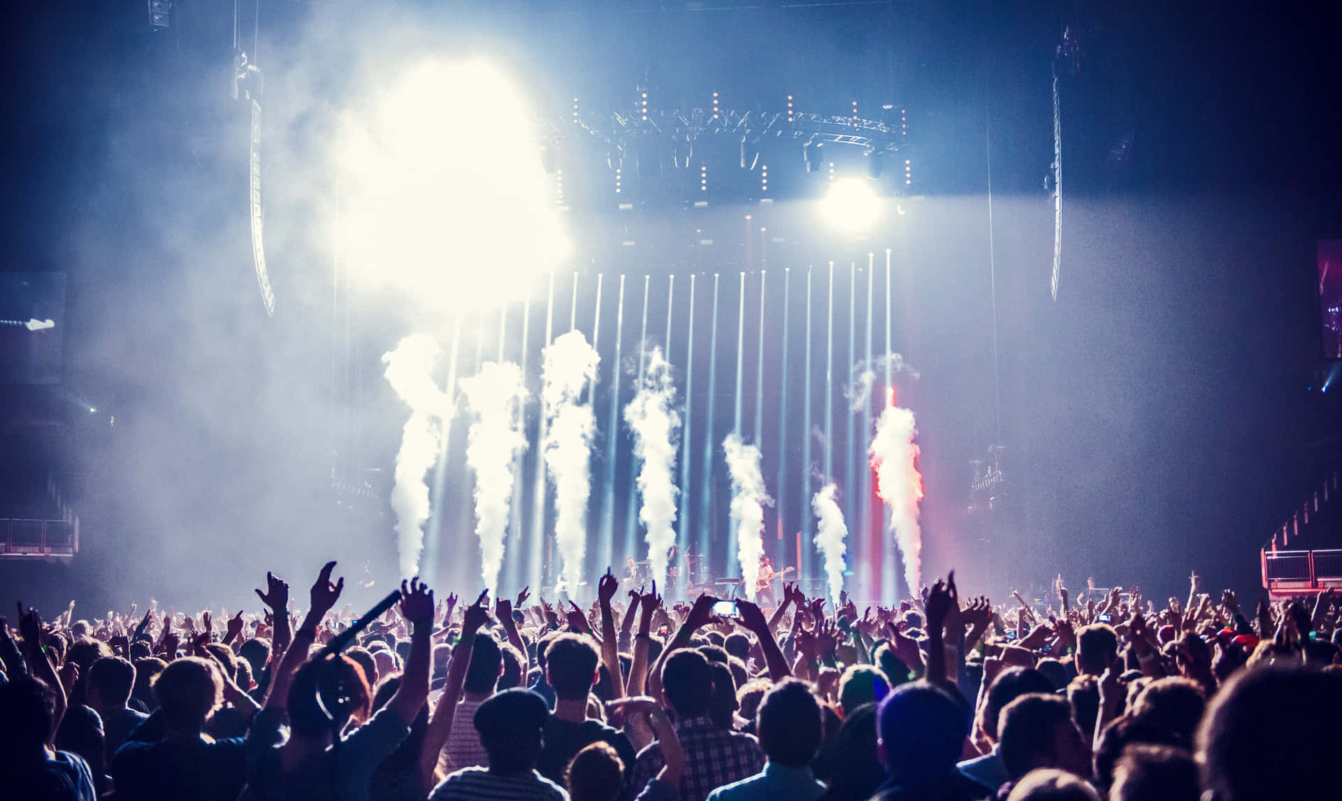 Excited Crowd Enjoying Live Music At An Outdoor Festival Background