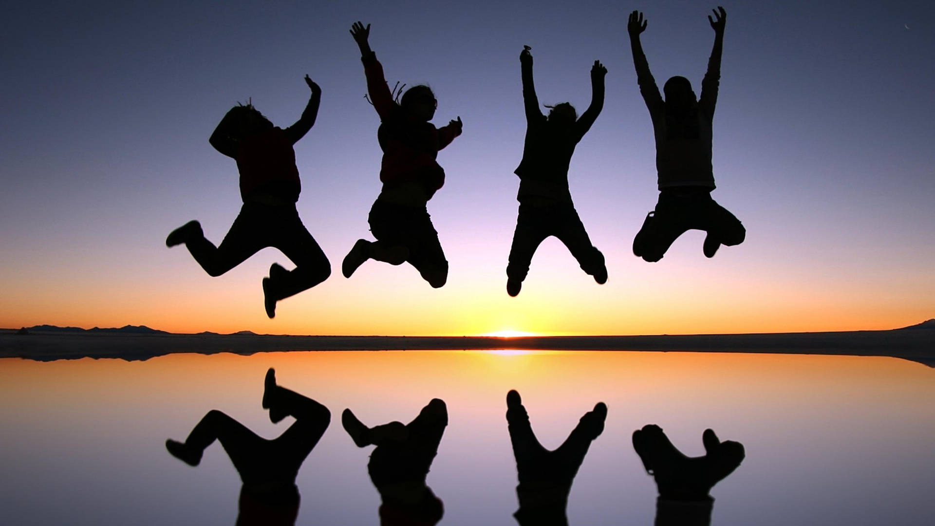 Excited Group Jumpshot Background