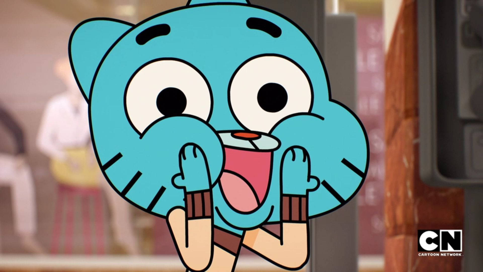 Excited Gumball Face Background
