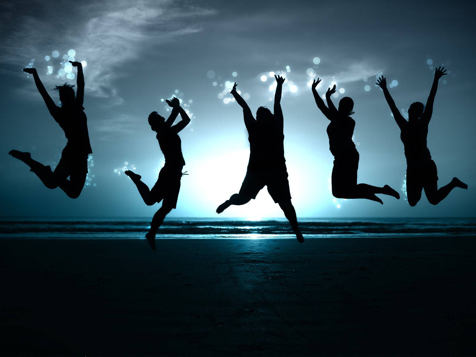 Excited Jumpshot Silhouette Background