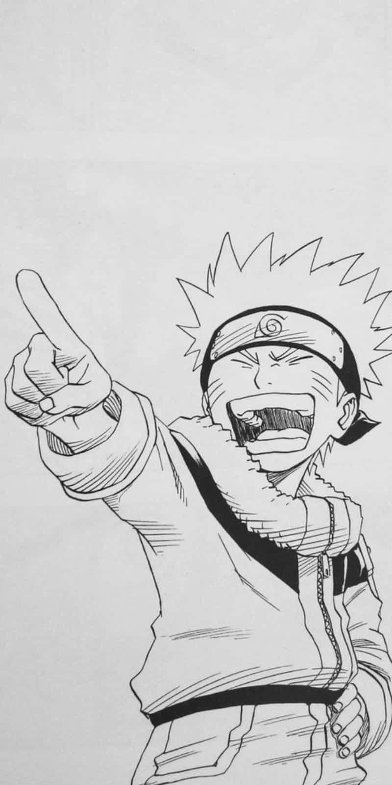 Excited Naruto Uzumaki Sketch Background