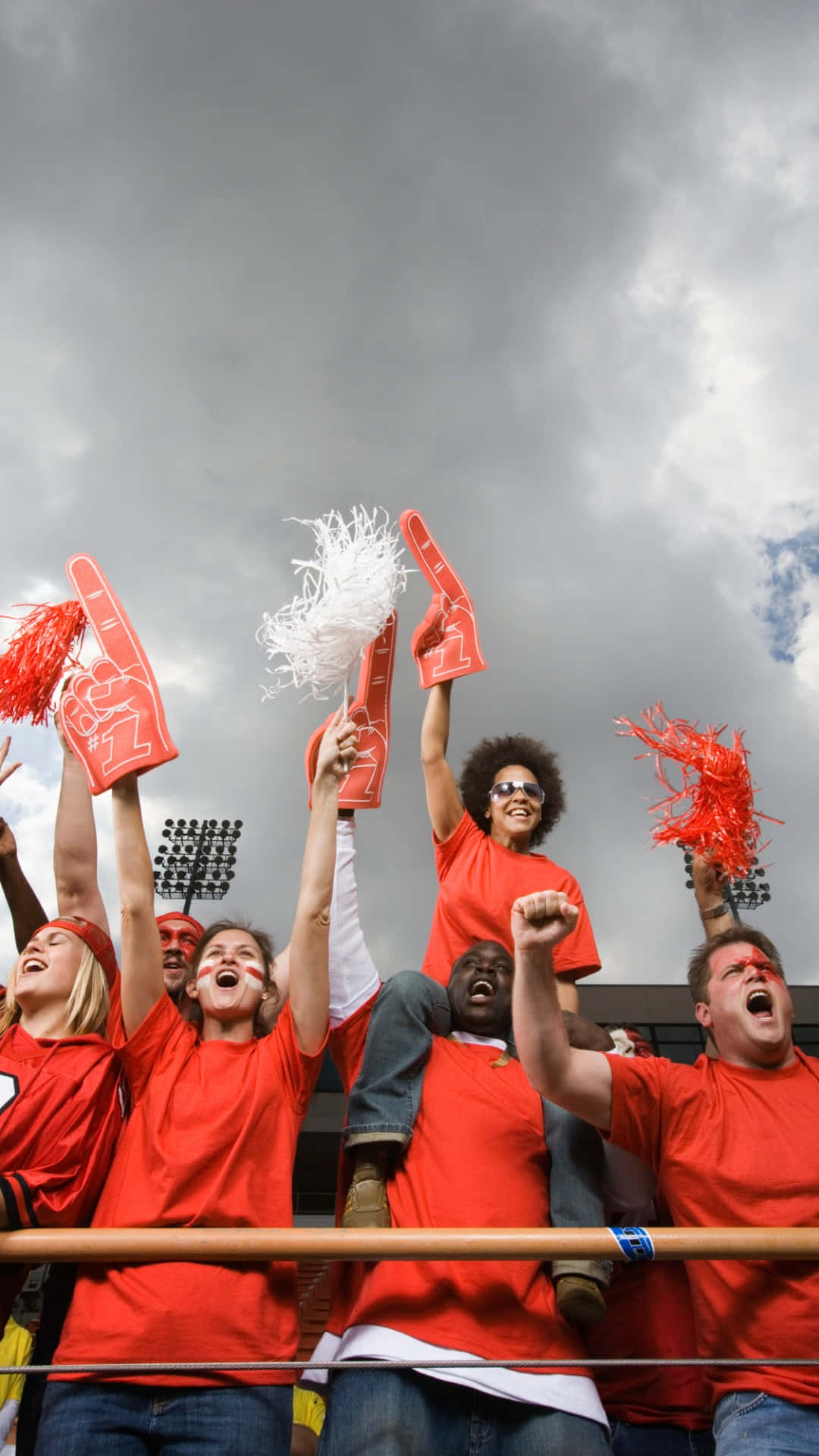 Excited Sports Fans Cheering Background