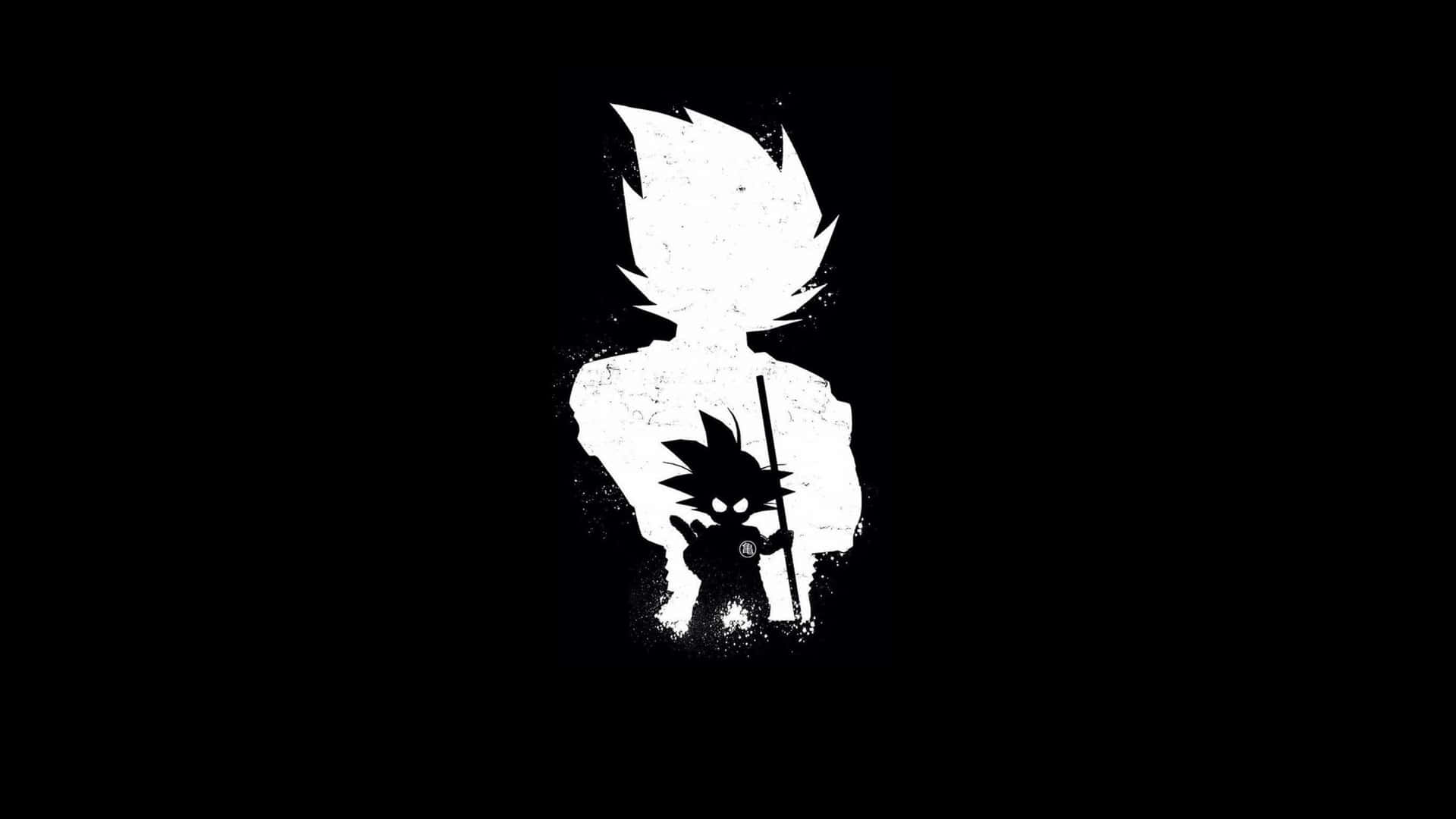 Exciting Action Of Dragon Ball Black And White Background