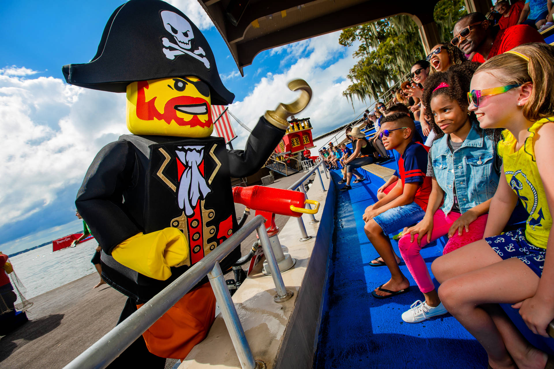 Exciting Adventure At The Pirate Section Of Legoland Background