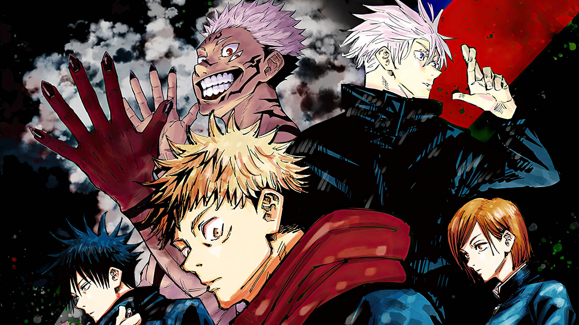 Exciting And Powerful Illustration Of Jujutsu Kaisen Characters