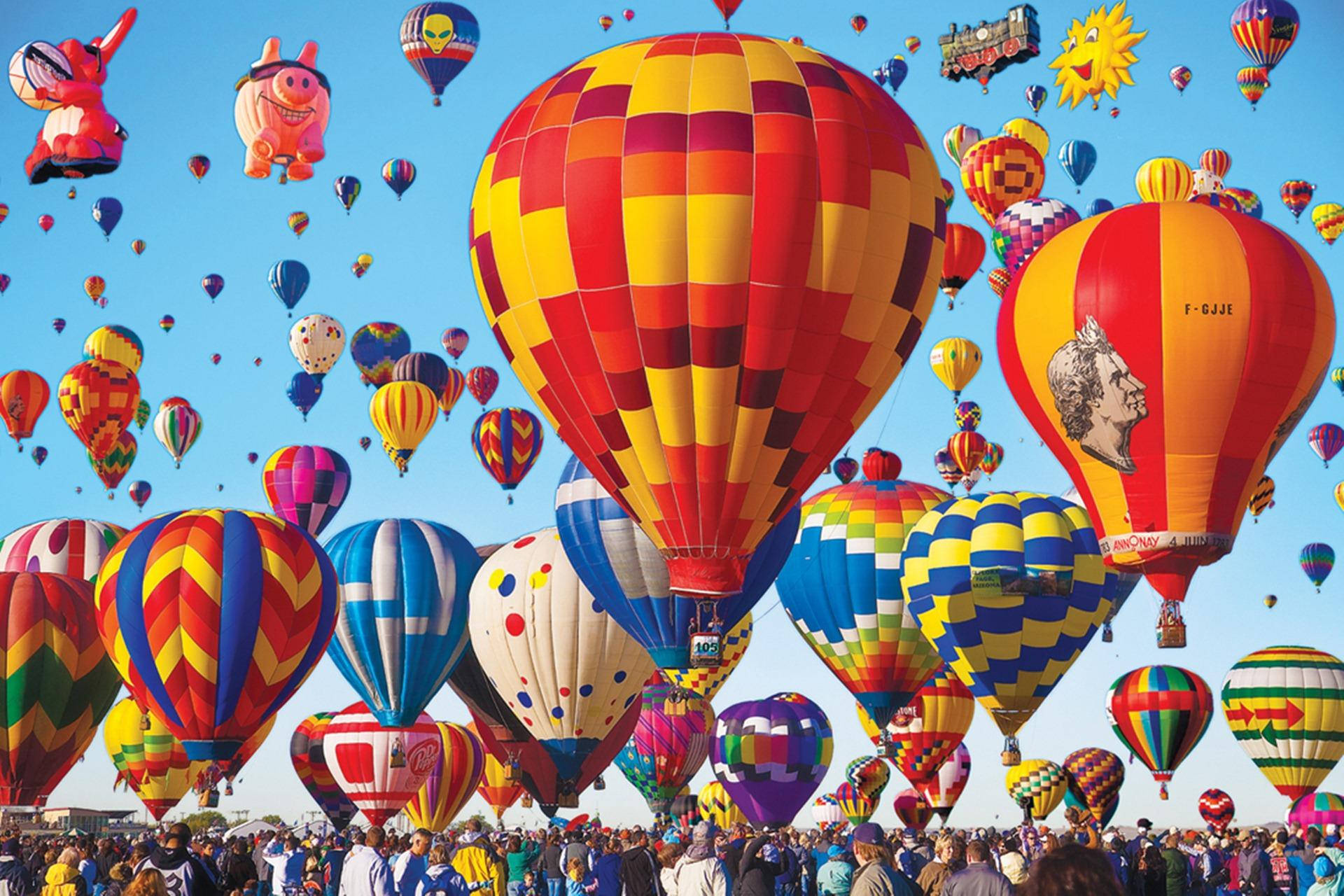 Exciting Balloon Fiesta In Albuquerque Sky Background