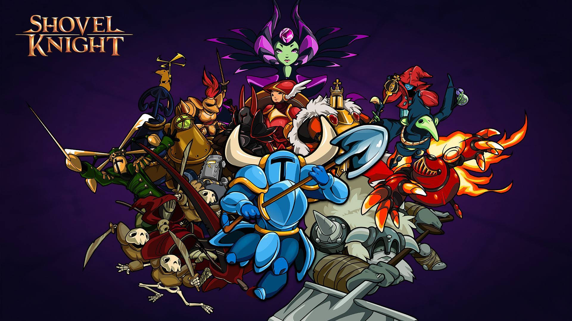 Exciting Characters From The Shovel Knight Game Background