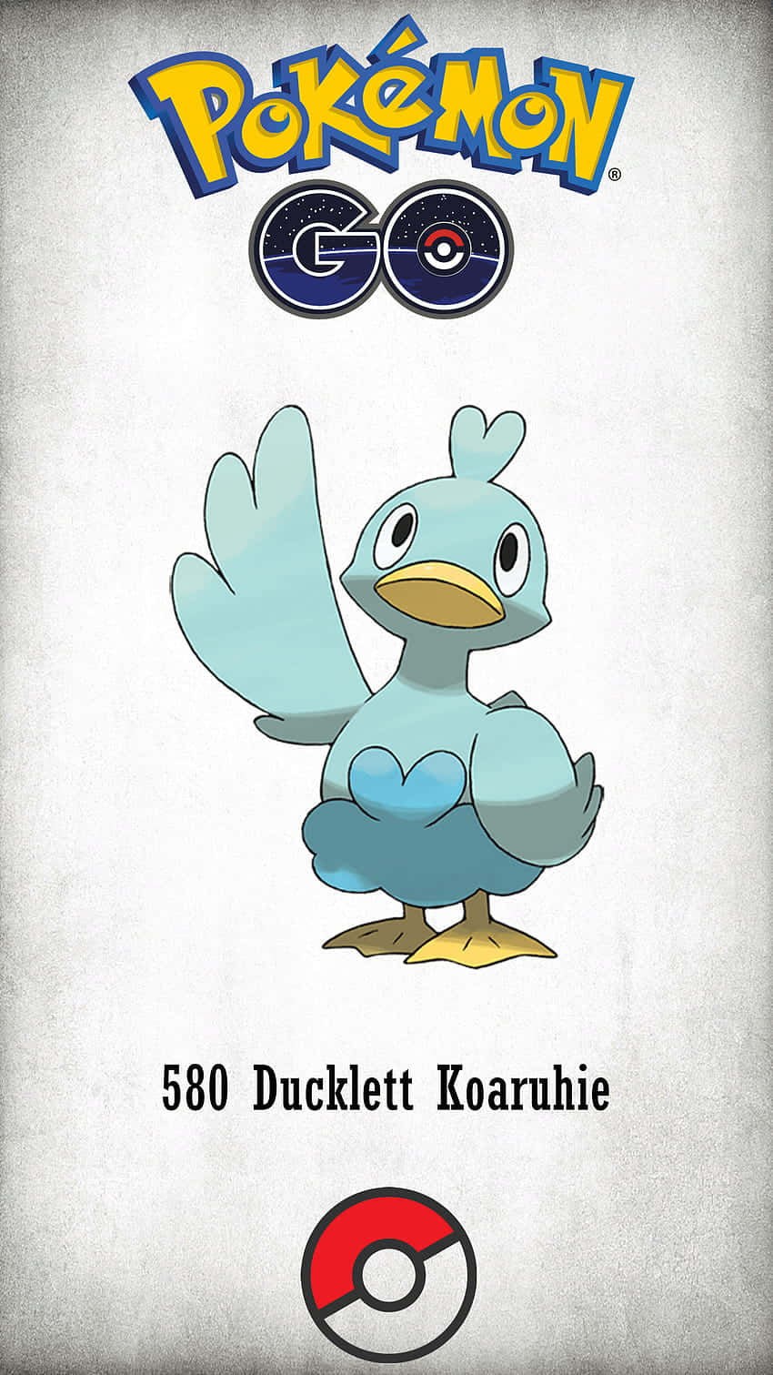 Exciting Image Of A Pokemon Go Ducklett Character Background