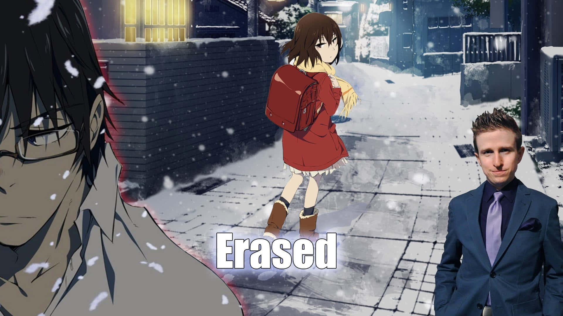 Exciting Moments From Erased - A Stellar Anime Series Background