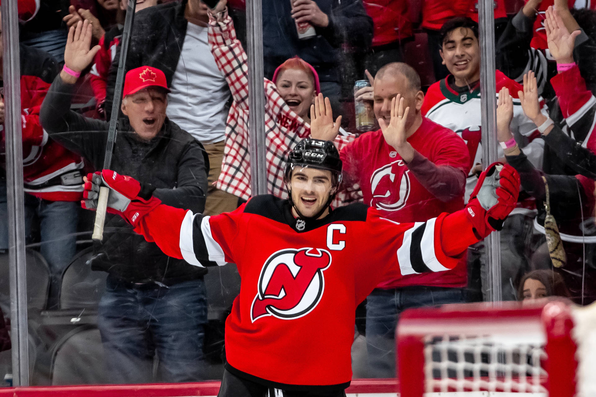 Exciting Moments With Nj Devils Player Background