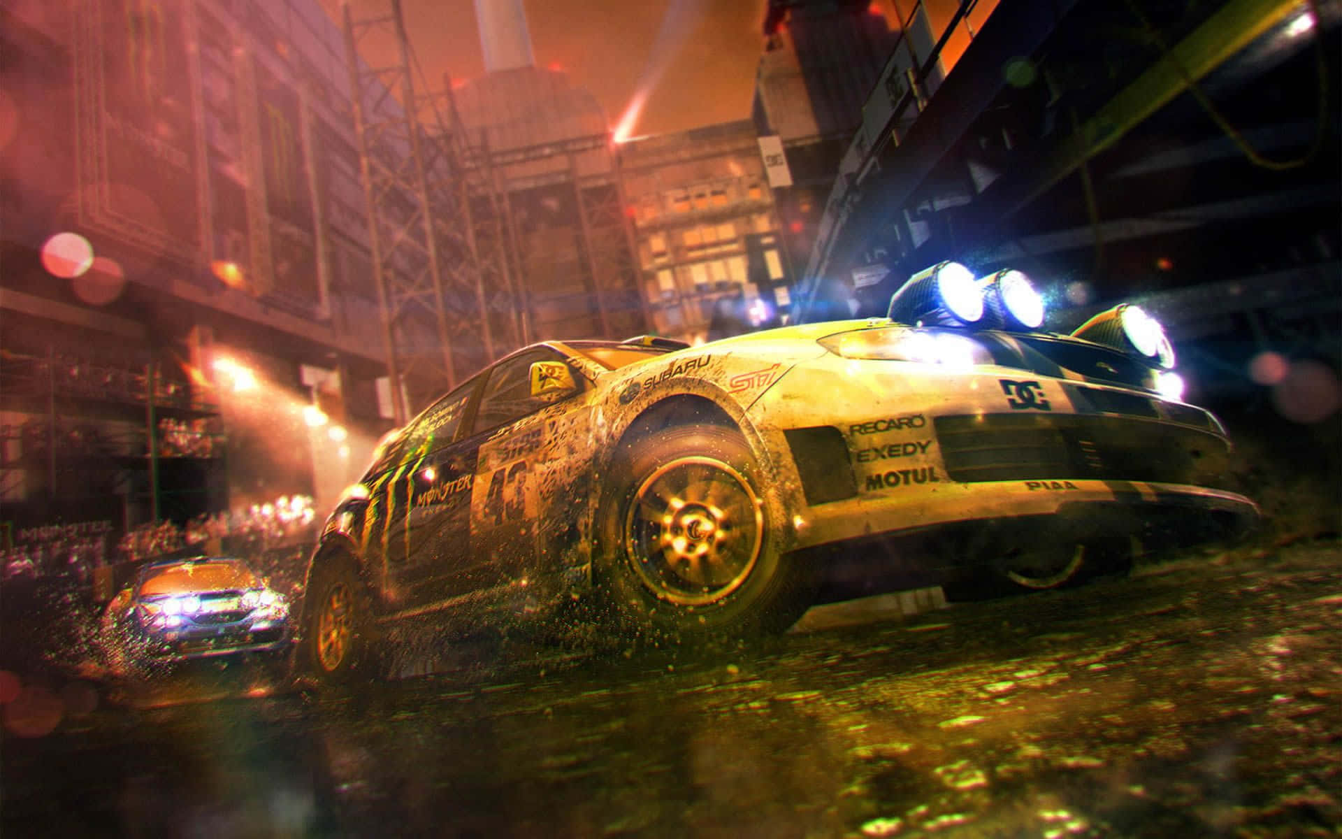Exciting Night Street Racing Background